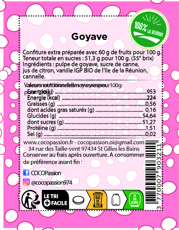 goyave confiture artisanale extra exotique coco passion l'atelier de haute confiture ile de la reunion