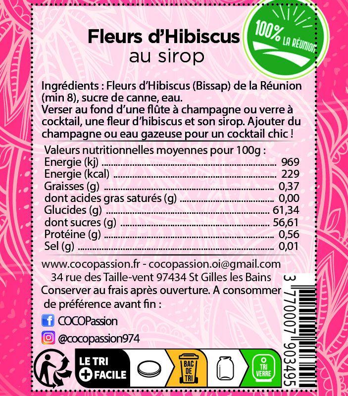 Fleurs d&rsquo;Hibiscus au sirop