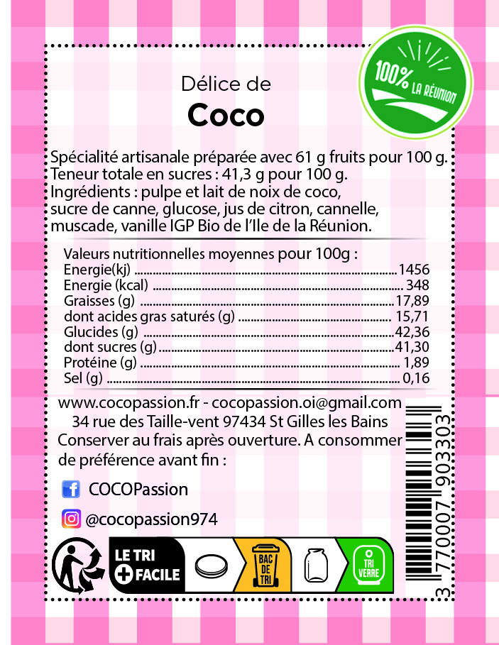 confit de coco préparation artisanale extra exotique coco passion l'atelier de haute confiture ile de la reunion