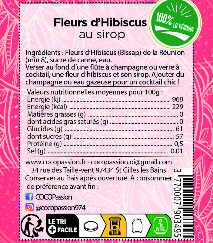 Fleurs d&rsquo;Hibiscus au sirop