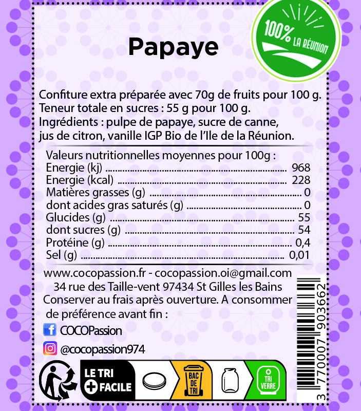 Confiture extra / Papaye