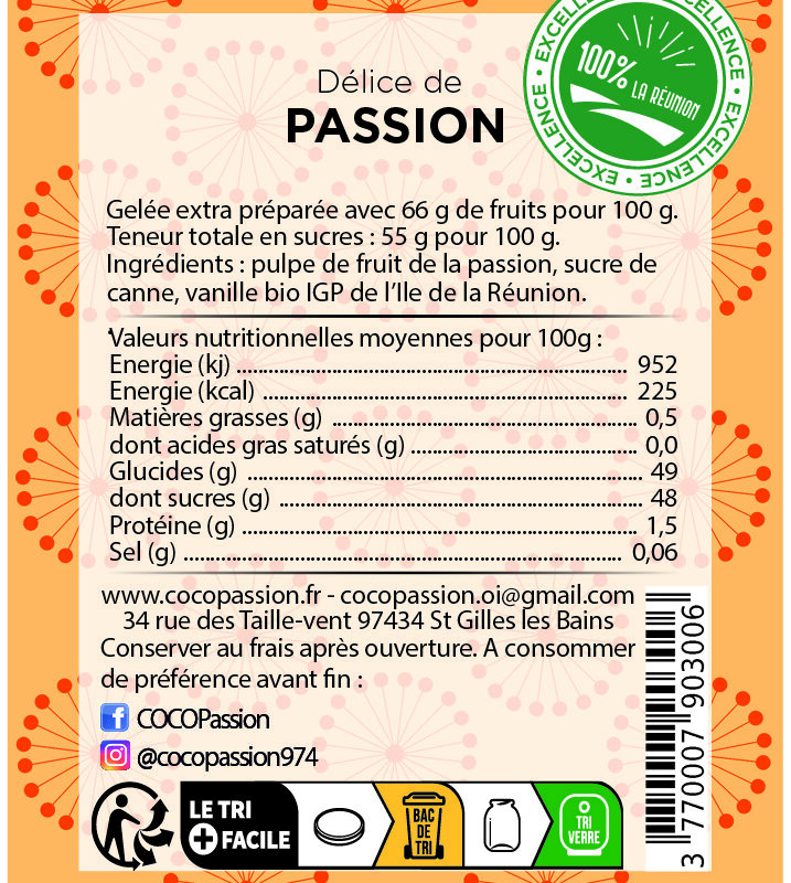 Gelée extra / Délice de fruit de la Passion