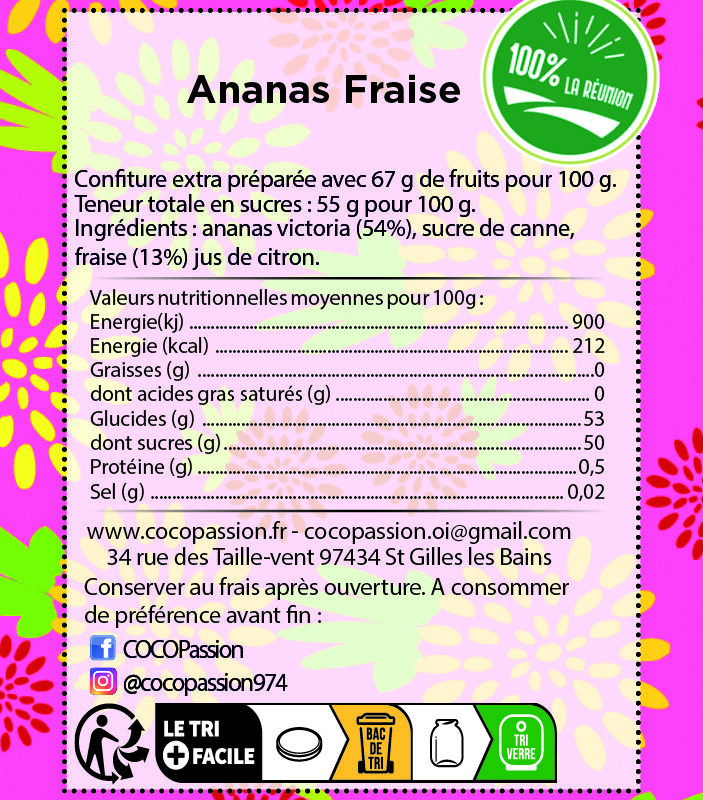 Confiture extra / Ananas Victoria et Fraise