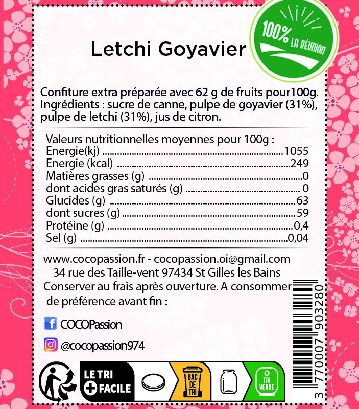 Confiture extra / Letchi Goyavier