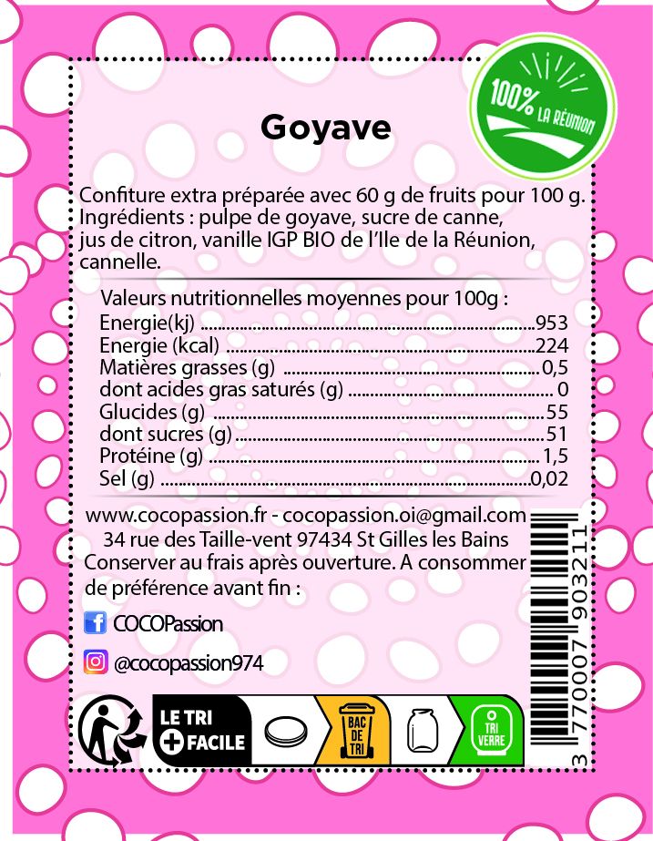 confiture extra de goyave confiture artisanale fruit exotique coco passion l'atelier de haute confiture ile de la reunion France