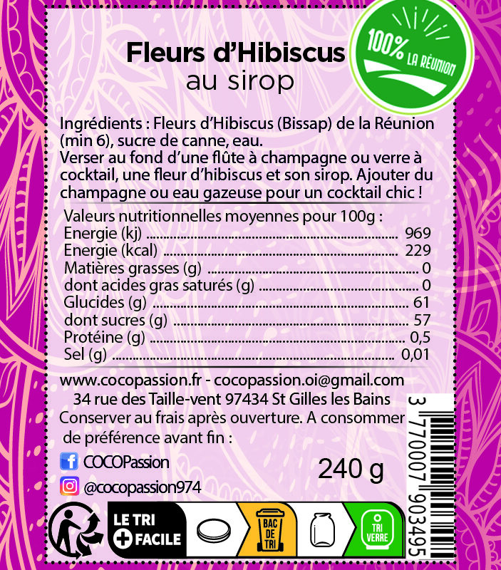 Fleurs d&rsquo;Hibiscus au sirop