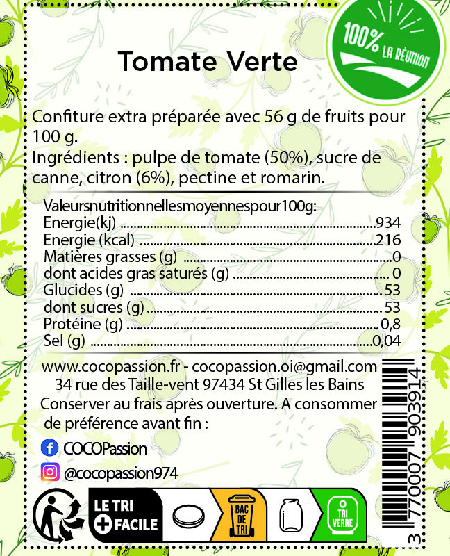 Confiture extra / Tomate verte