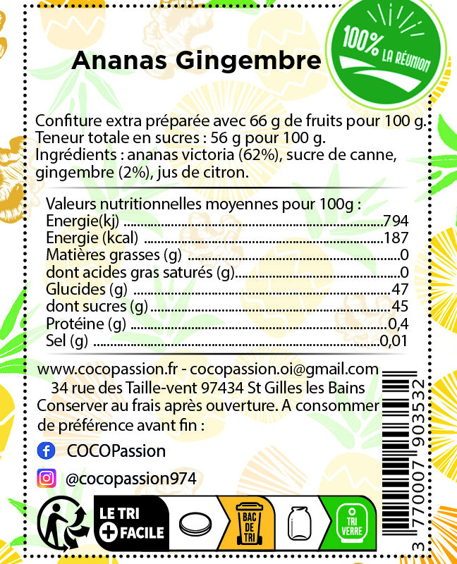 Confiture extra / Ananas gingembre