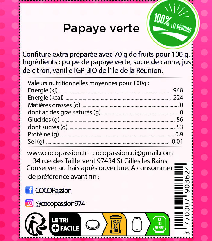 Confiture extra / Confit de Papaye