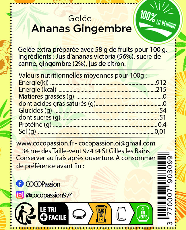 Gelée extra / Ananas Gingembre