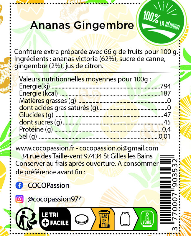 Confiture extra / Ananas gingembre