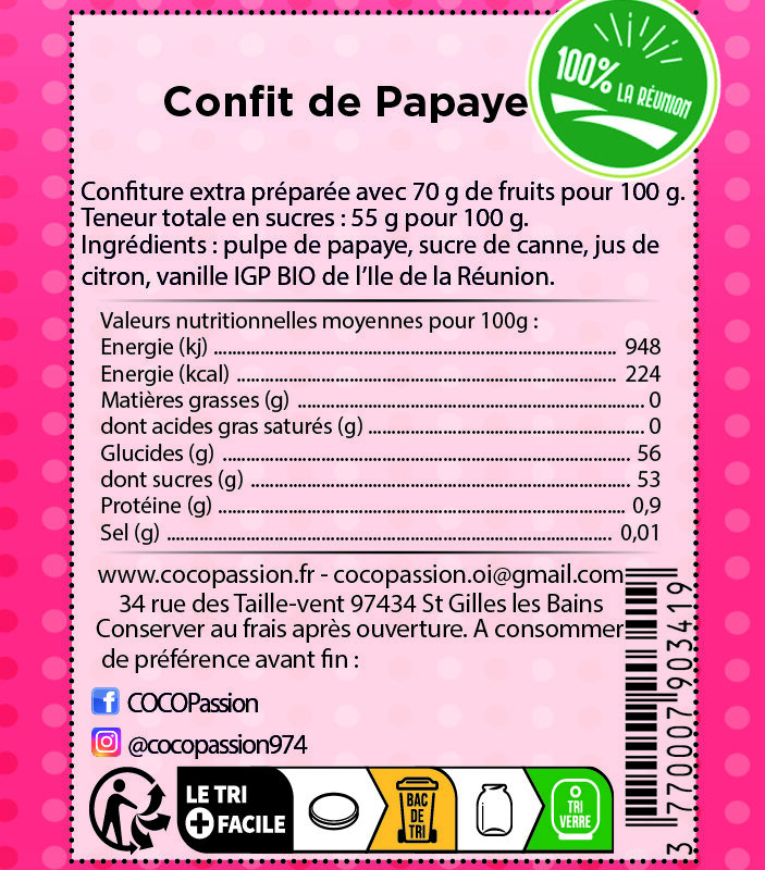 Confiture extra / Confit de Papaye