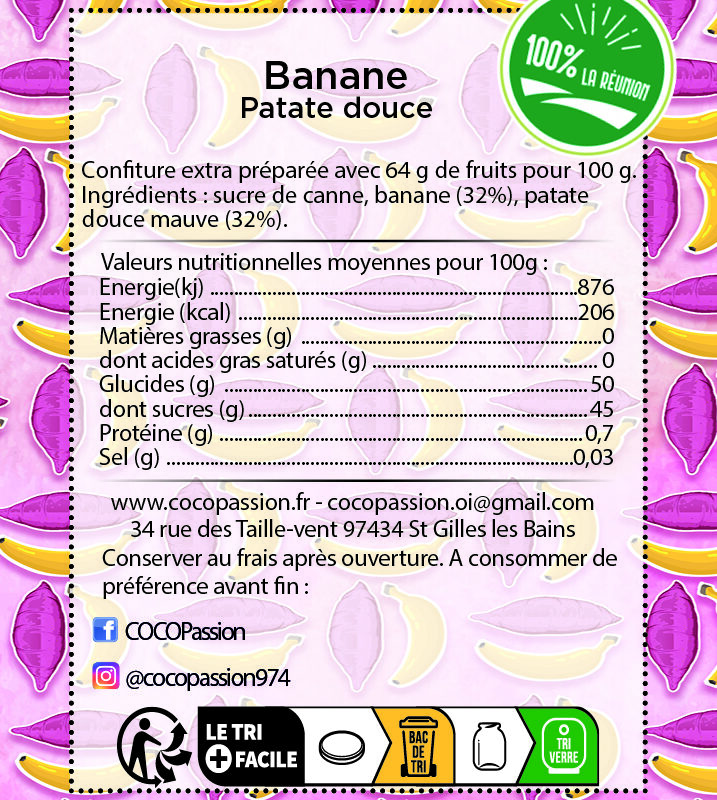 Confiture extra / Banane Patate douce