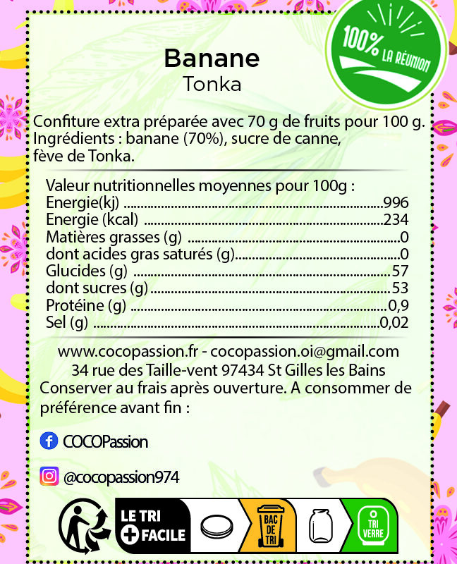 Confiture extra / Banane Tonka