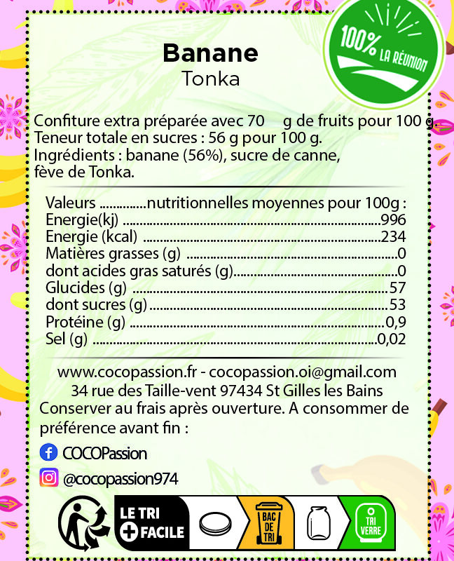 Confiture extra / Banane Tonka