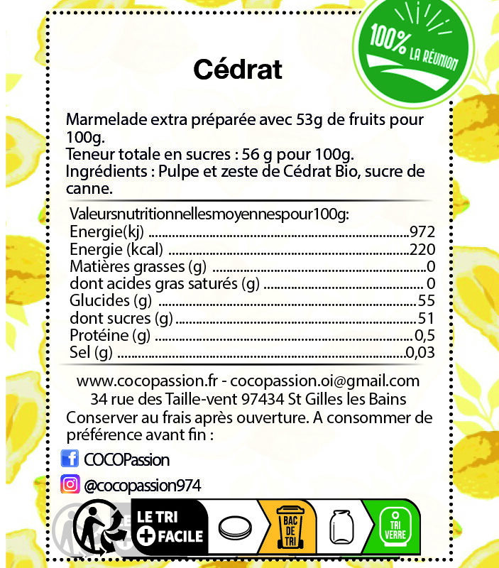 Marmelade extra / Cédrat
