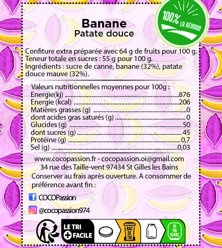 Confiture extra / Banane Patate douce