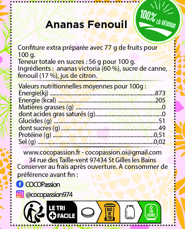 Confiture extra / Ananas Fenouil