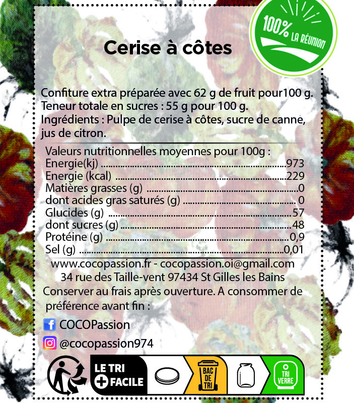 Confiture extra / Cerise à côtes