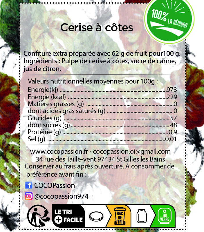 Confiture extra / Cerise à côtes