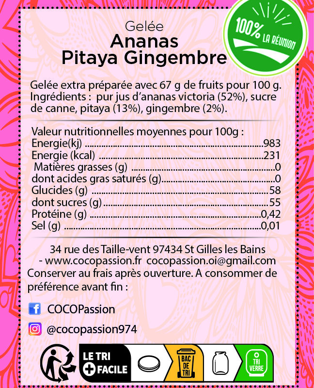 Gelée extra / Ananas Pitaya Gingembre