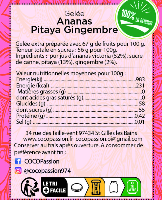 Gelée extra / Ananas Pitaya Gingembre